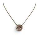 Cushion Cut Morganite Pendent Necklace in 14 Karat Yellow Gold