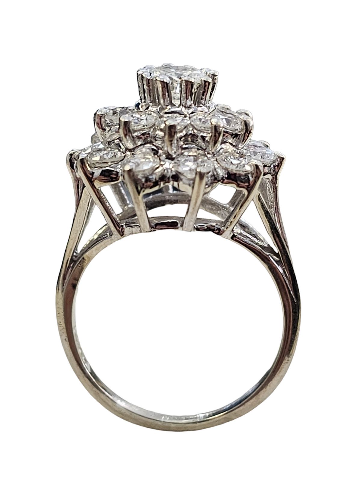 14k White Gold Women's Diamond  Dinner Ring