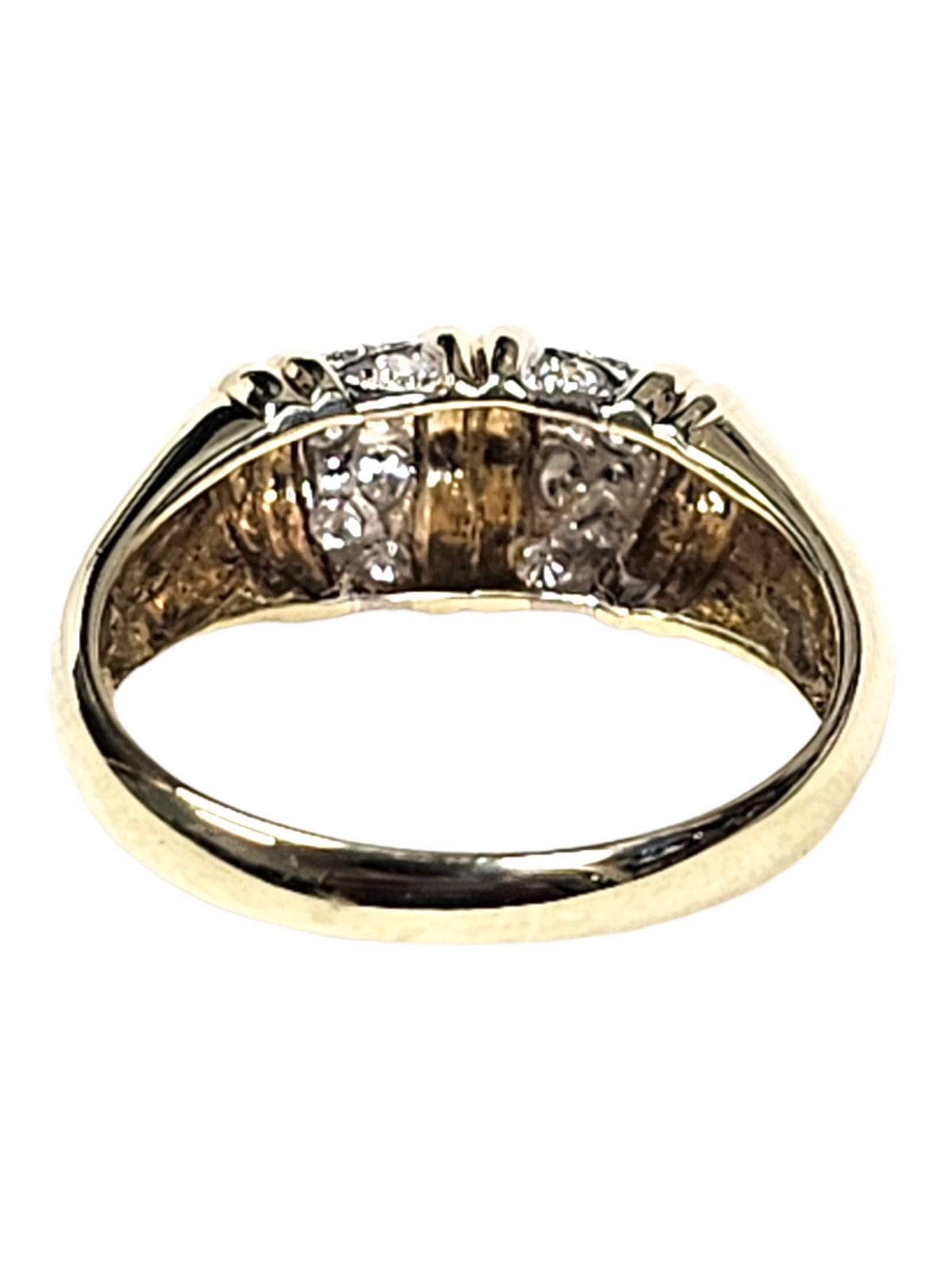 14K Yellow Gold Diamond Cluster Women's Band Ring Size 6.25