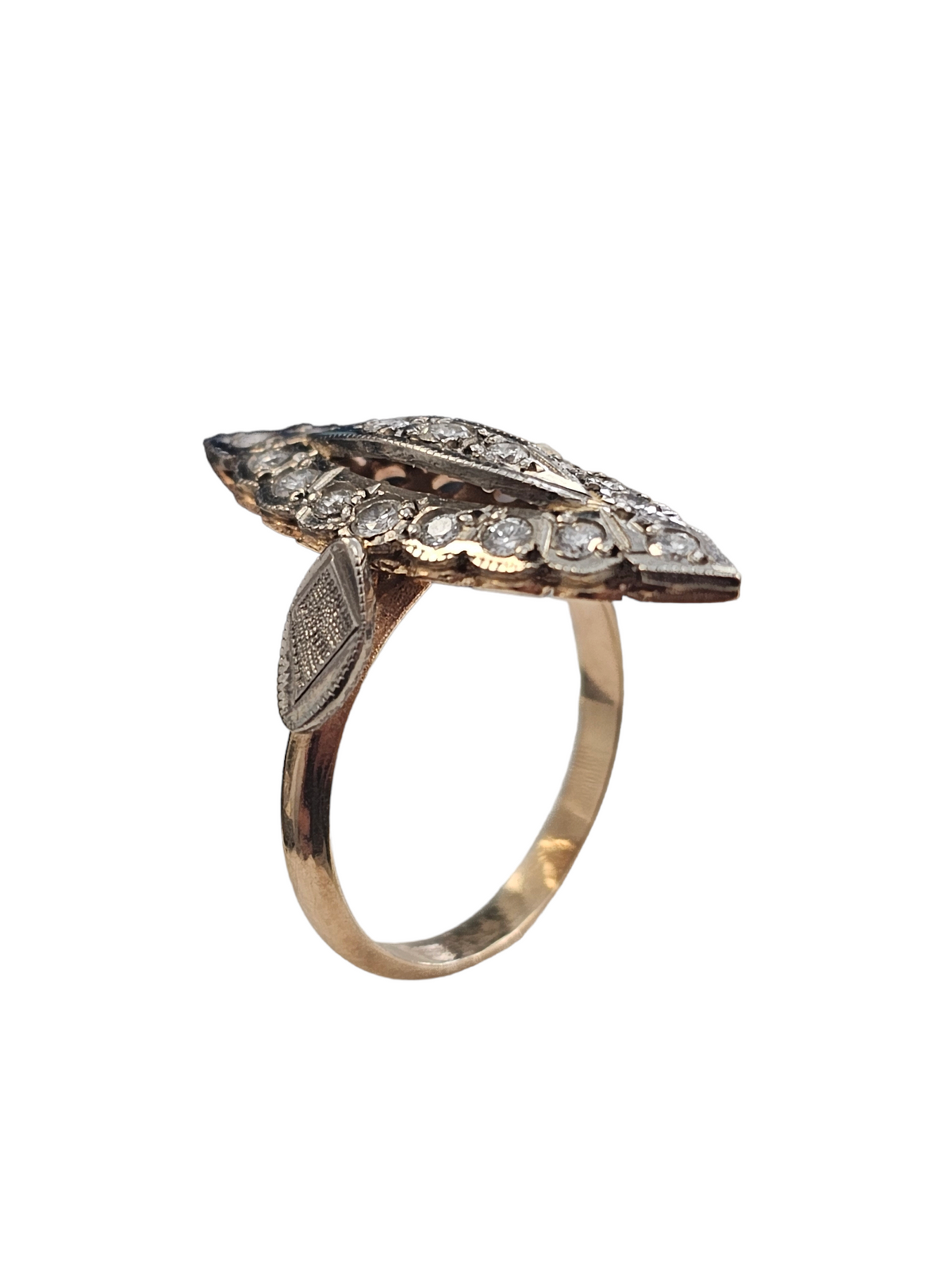 Rose Gold Womens Vintage Diamond Ring