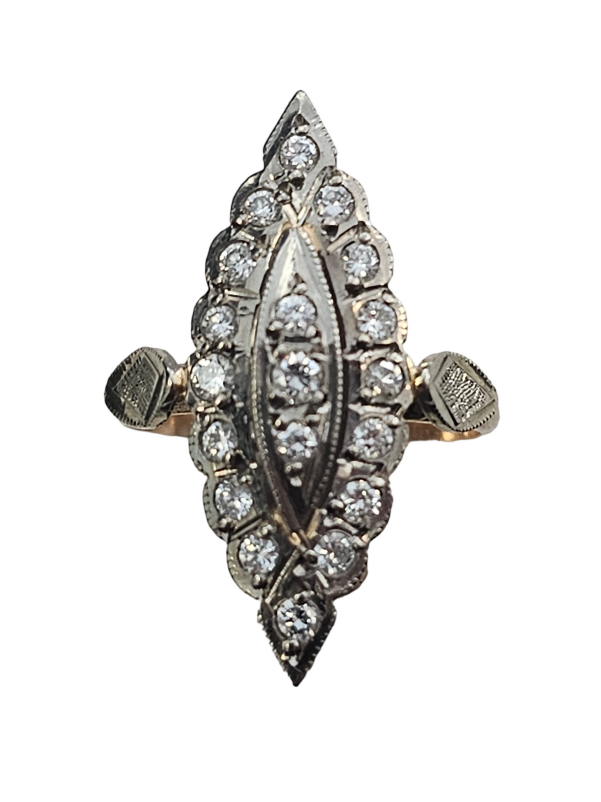 Rose Gold Womens Vintage Diamond Ring