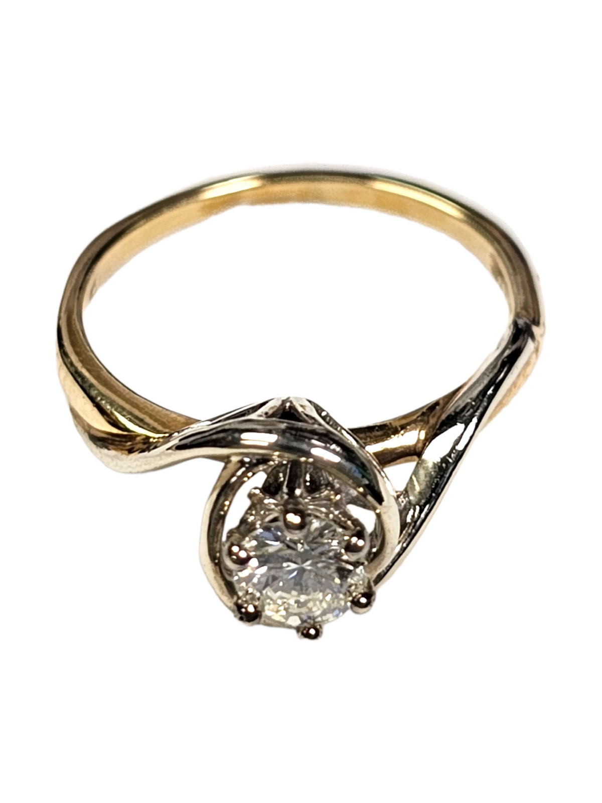 14K Yellow Gold Solitaire Diamond Women's Engagement Ring