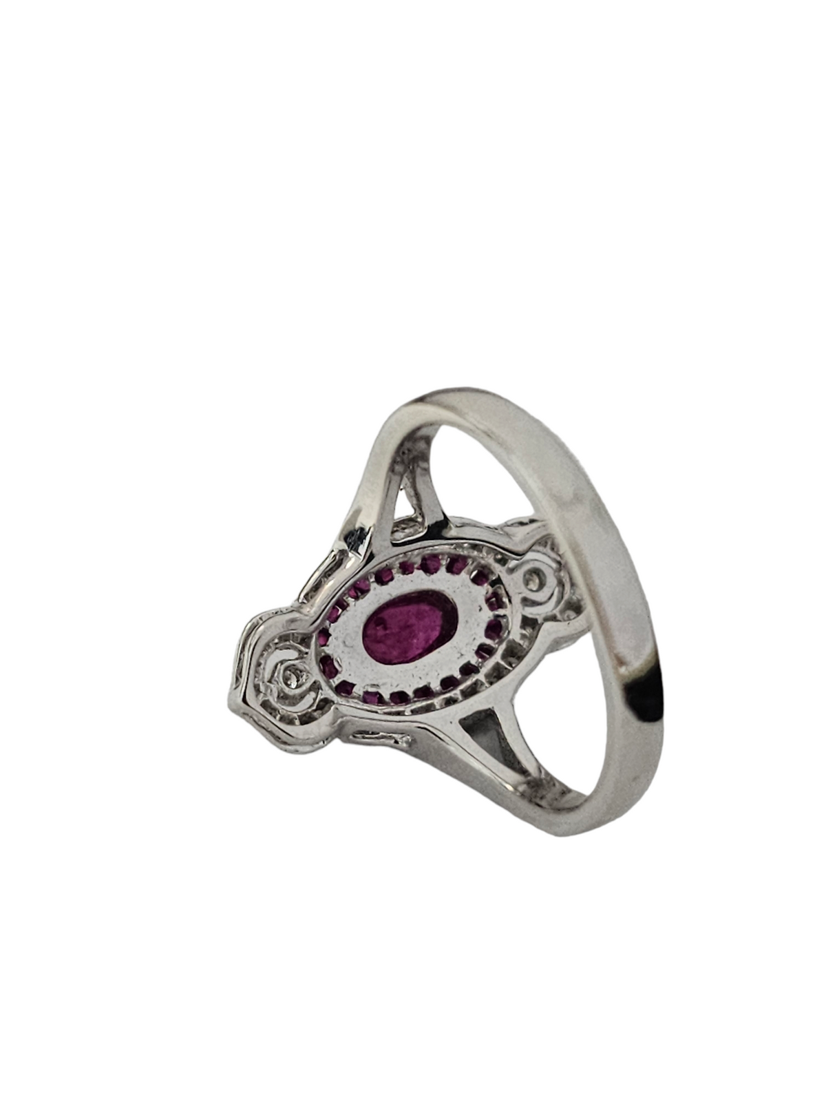 Ruby and Diamond Ring, 14kt White gold