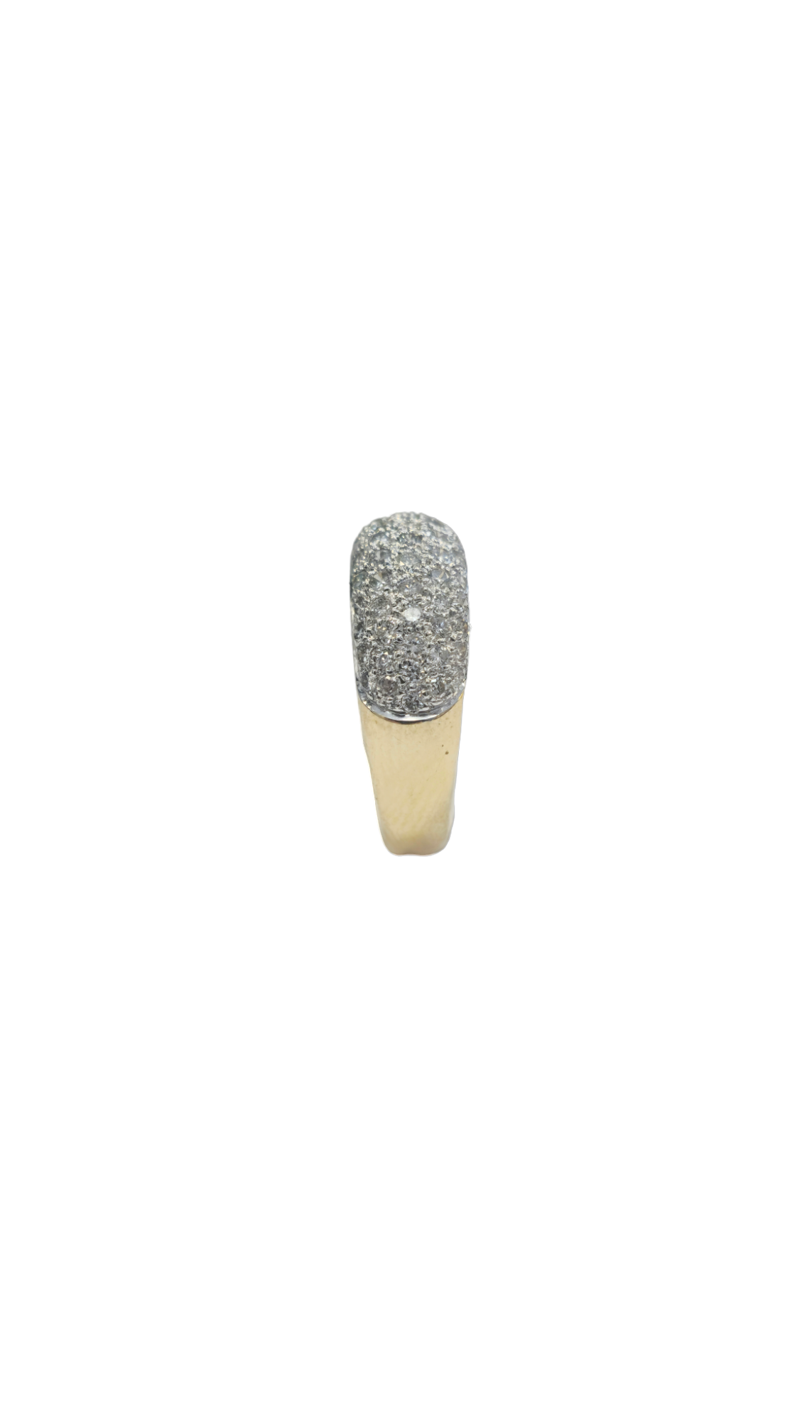 14-karat yellow/white gold pave diamond ring size 6.75(US)