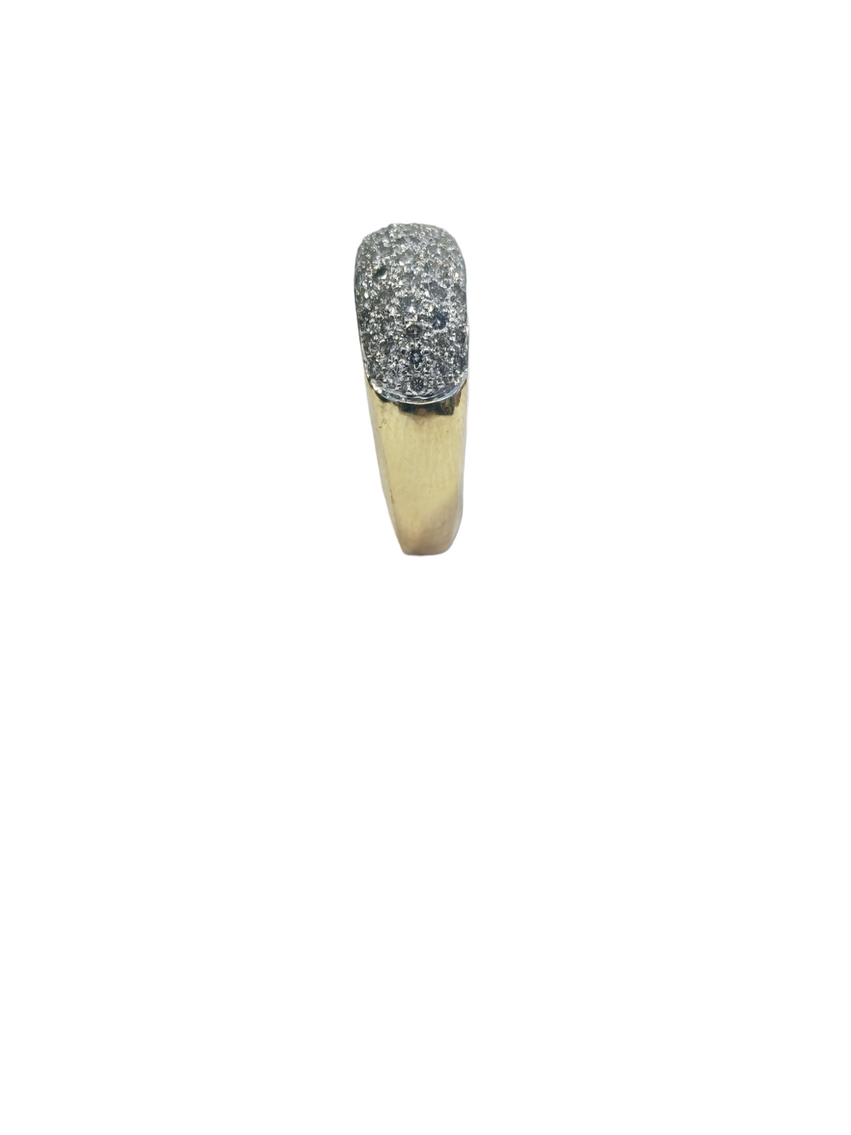14-karat yellow/white gold pave diamond ring size 6.75(US)