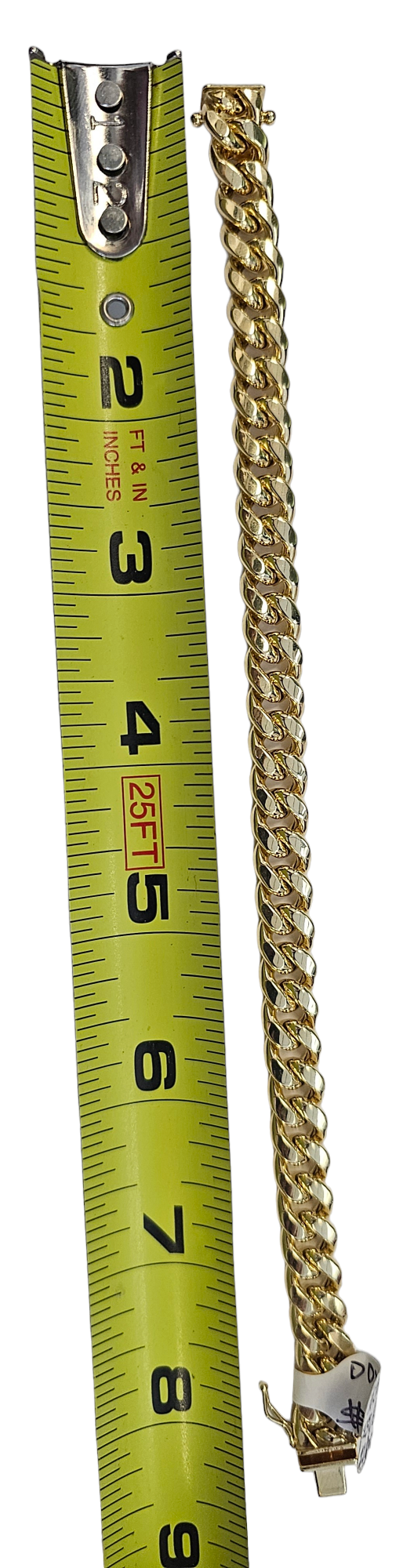 Cuban Link Style Semi-Solid Bracelet made in 14-Karat Yellow Gold