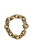 Fancy Thick Link Italian made textured bracelet made in 18-karat yellow gold