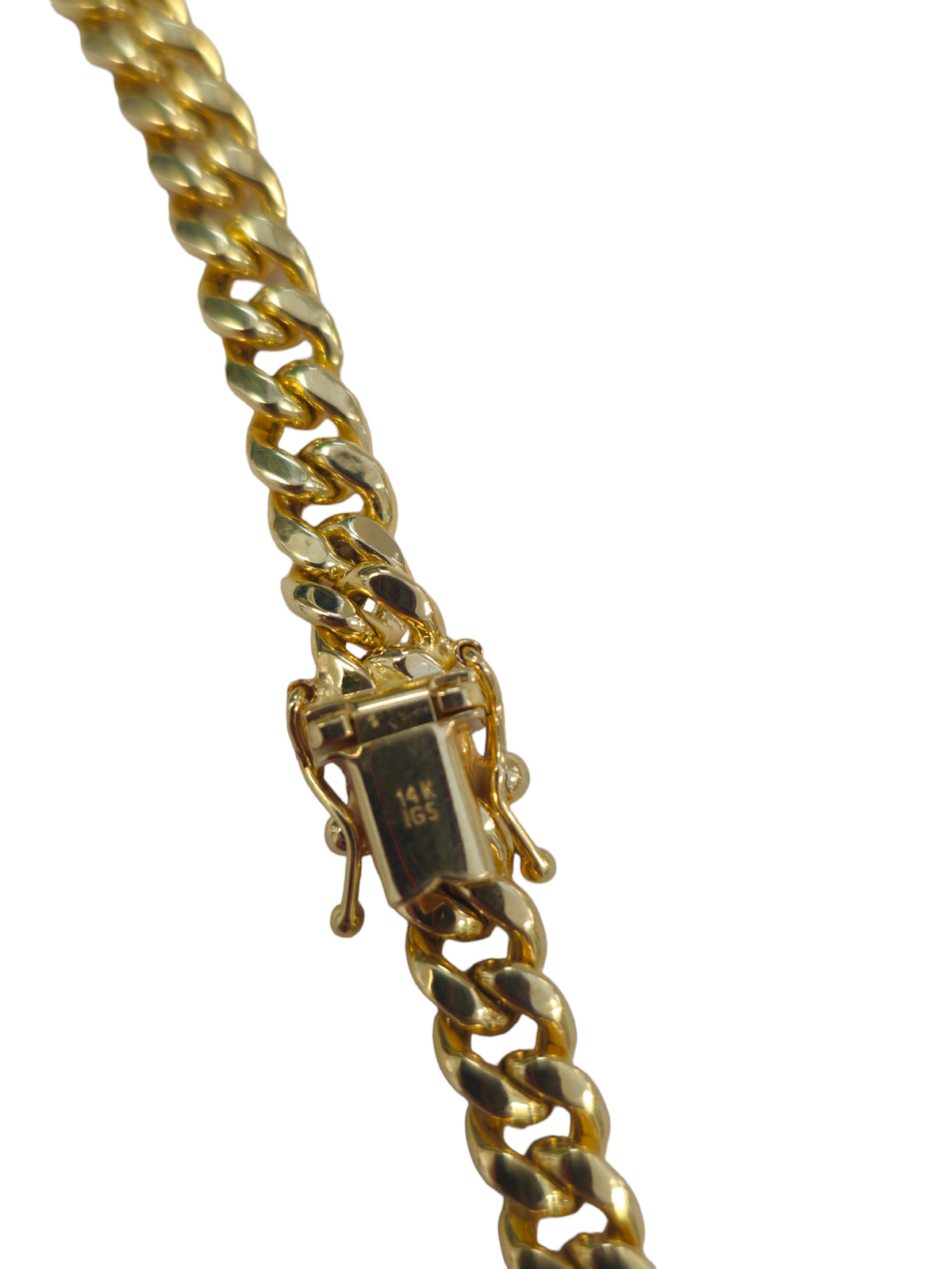 Semi-solid Cuban link style necklace made in 14-karat yellow gold 26"