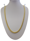 Semi-solid Cuban link style necklace made in 14-karat yellow gold 26