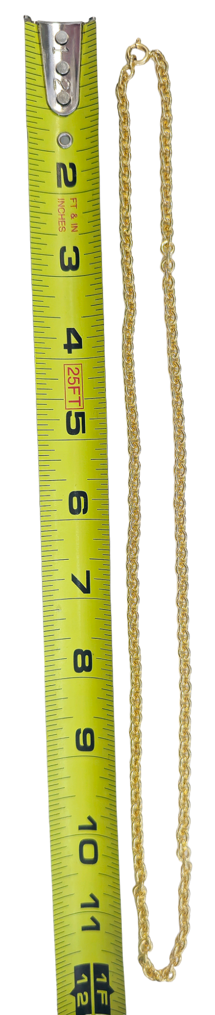 Large Rolo chain made in solid 18-karat yellow gold 24 inches