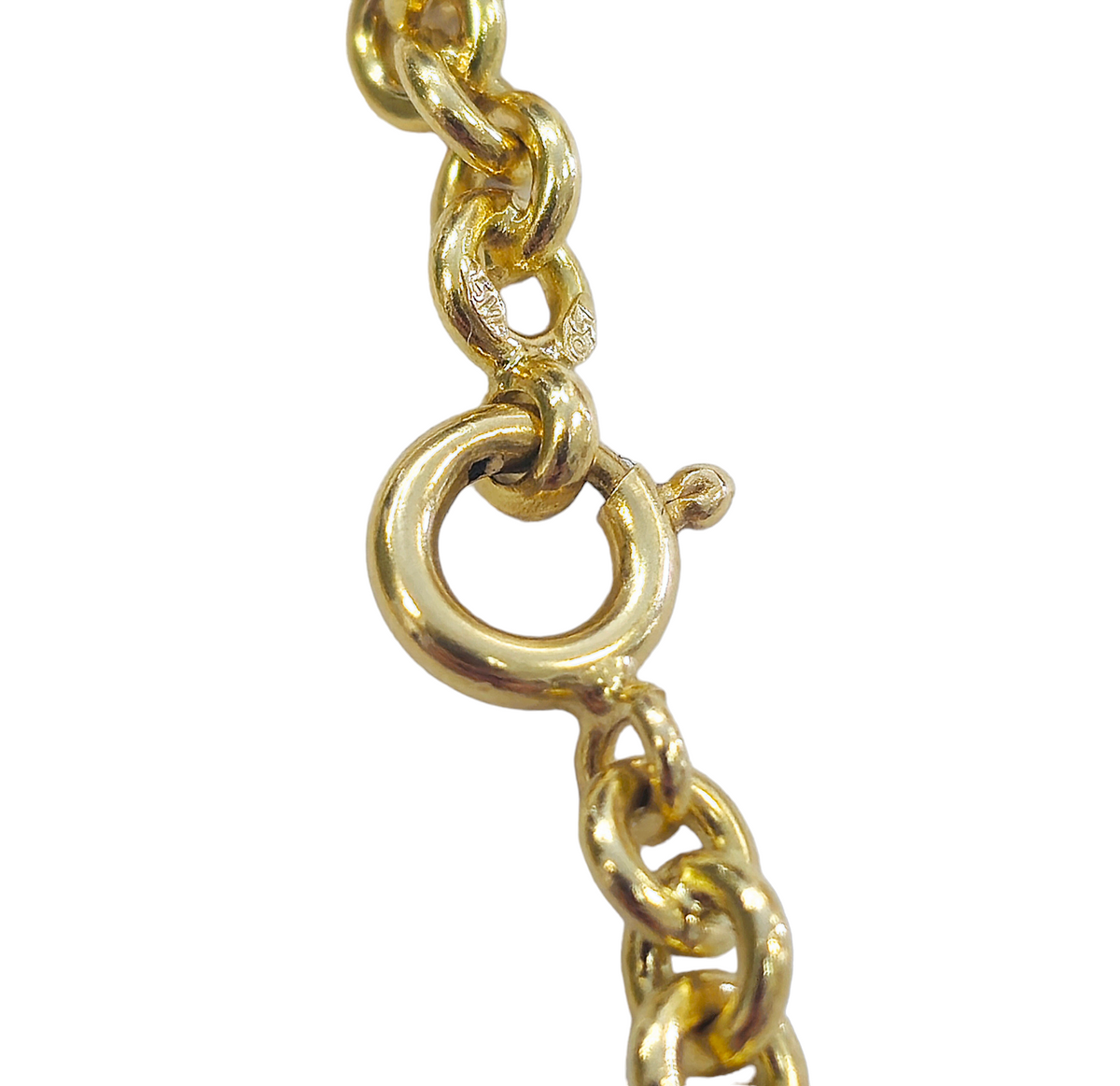 Large Rolo chain made in solid 18-karat yellow gold 24 inches
