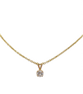 Natural Diamond solitaire pendant with chain ( Necklace ) made in solid 14-karat yellow gold