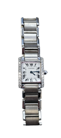 Authentic Cartier "Tank Francaise" Ladies watch made in 18-Karat White Gold