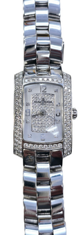 Authentic Baume & Mercier Hampton Milleis Diamond Watch in 18-karat White Gold