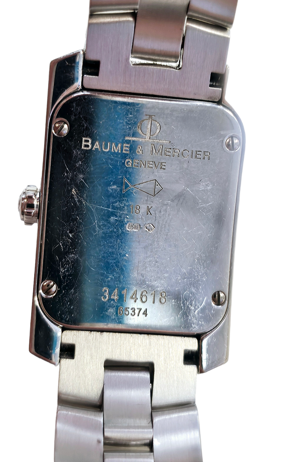 Authentic Baume & Mercier Hampton Milleis Diamond Watch in 18-karat White Gold
