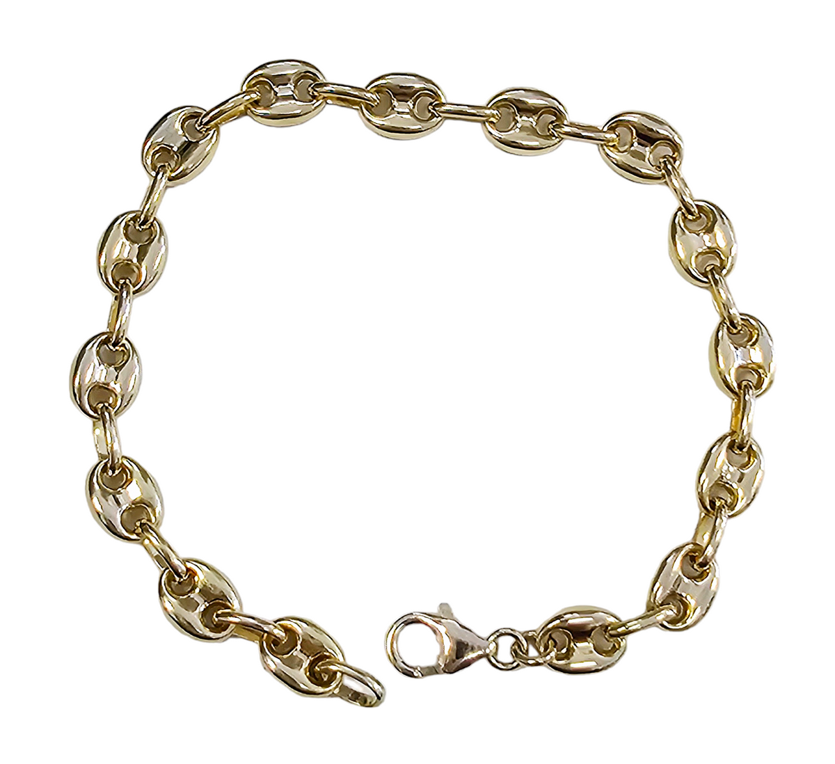 Gucci Style Link 7.62 mm Hollow Bracelet made in 14-Karat Yellow Gold 8.5 inches