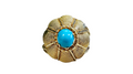 Cabochon Turquoise Elevated Prong Set handmade Ring made in 18-Karat Yellow Gold