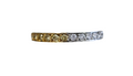 Fancy Yellow and White Diamond Eternity Ring Band Half Gold Plated made in Solid Platinum