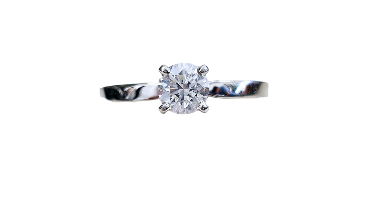 0.46 CT Round Brilliant Cut G.I.A Certified Diamond Solitaire made in Platinum