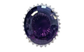 Large Oval Amethyst Ring with Diamond Halo made in 14-Karat White Gold