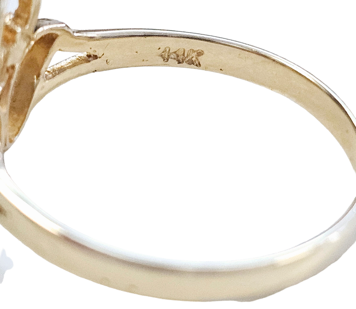 #15 Leaf Drop Design Ring made in 14-Karat Yellow and Rose Gold
