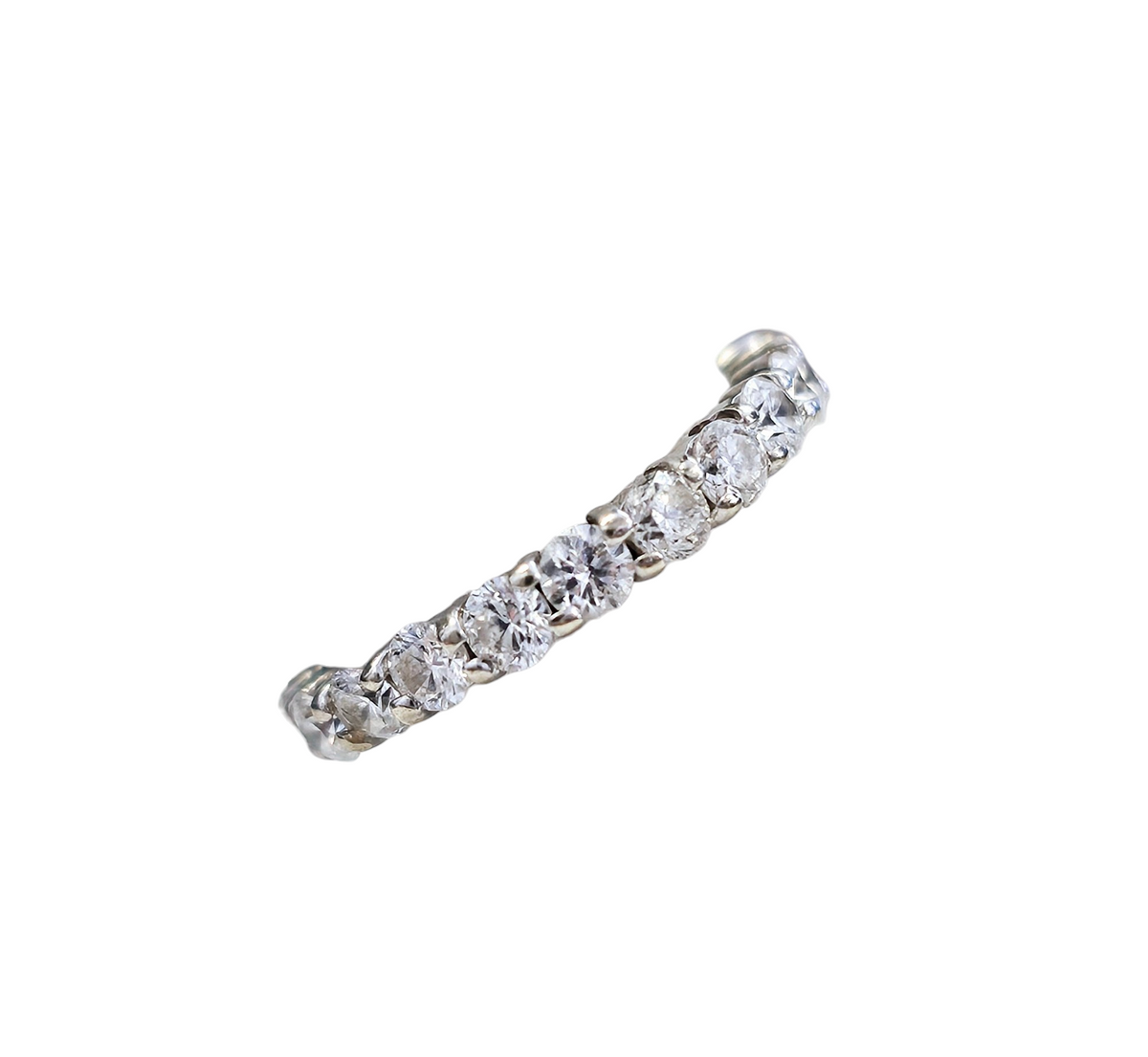 Natural Diamond Shared Prong Eternity Band made in 14-karat White Gold