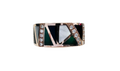 Inlay Malachite, M.O.P, Black Onyx and Diamond Ring made in 14-Karat Rose Gold
