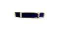 Inlay Blue Lapis Squared Thin Stackable ring Band made in 14-Karat Yellow Gold