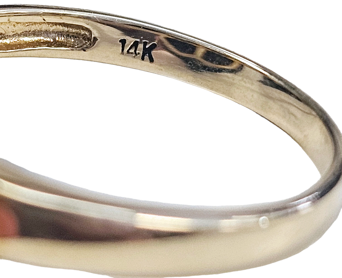 Asian Symbol Set on Cabochon Black Onyx Ring made in 14-Karat Yellow Gold