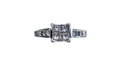 Princess Cut Cluster and Channel Set Diamond Engagement Ring made in 14-Karat White Gold