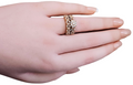 Cluster Diamond Milgrain Ring and Diamond Milgrain Band Set made in 14-Karat Rose Gold