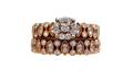 Cluster Diamond Milgrain Ring and Diamond Milgrain Band Set made in 14-Karat Rose Gold