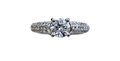 Diamond Engagement Ring with Pave Diamonds in 14-Karat White Gold