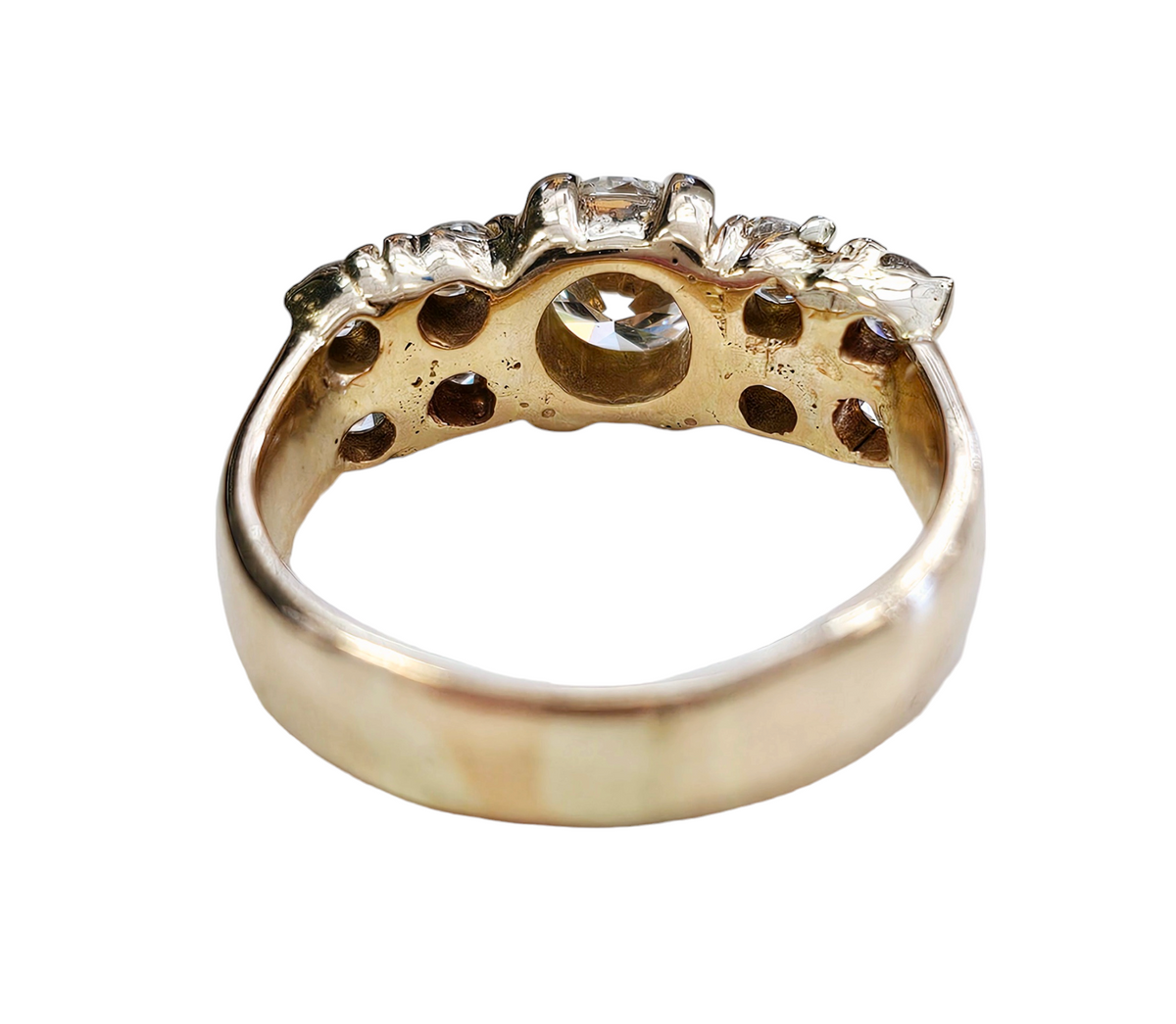 Diamond Engagement Ring with Side Diamonds made in 14-Karat Yellow Gold
