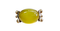 Cabochon Oval Yellow Agate Ring made in 18-Karat Yellow Gold