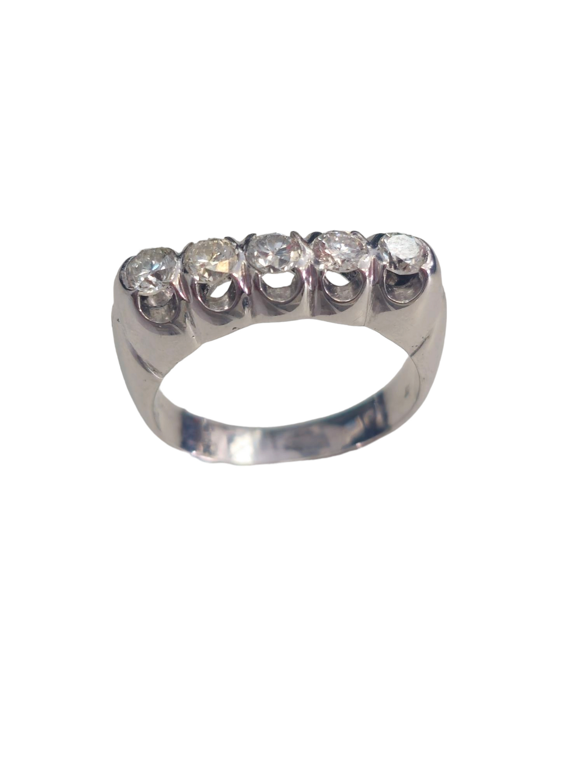 14KT White Gold Ring with Diamonds