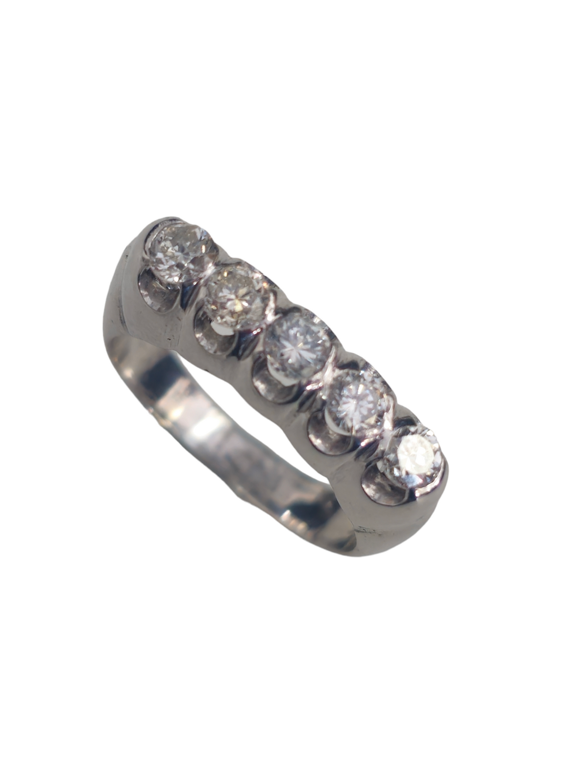 14KT White Gold Ring with Diamonds