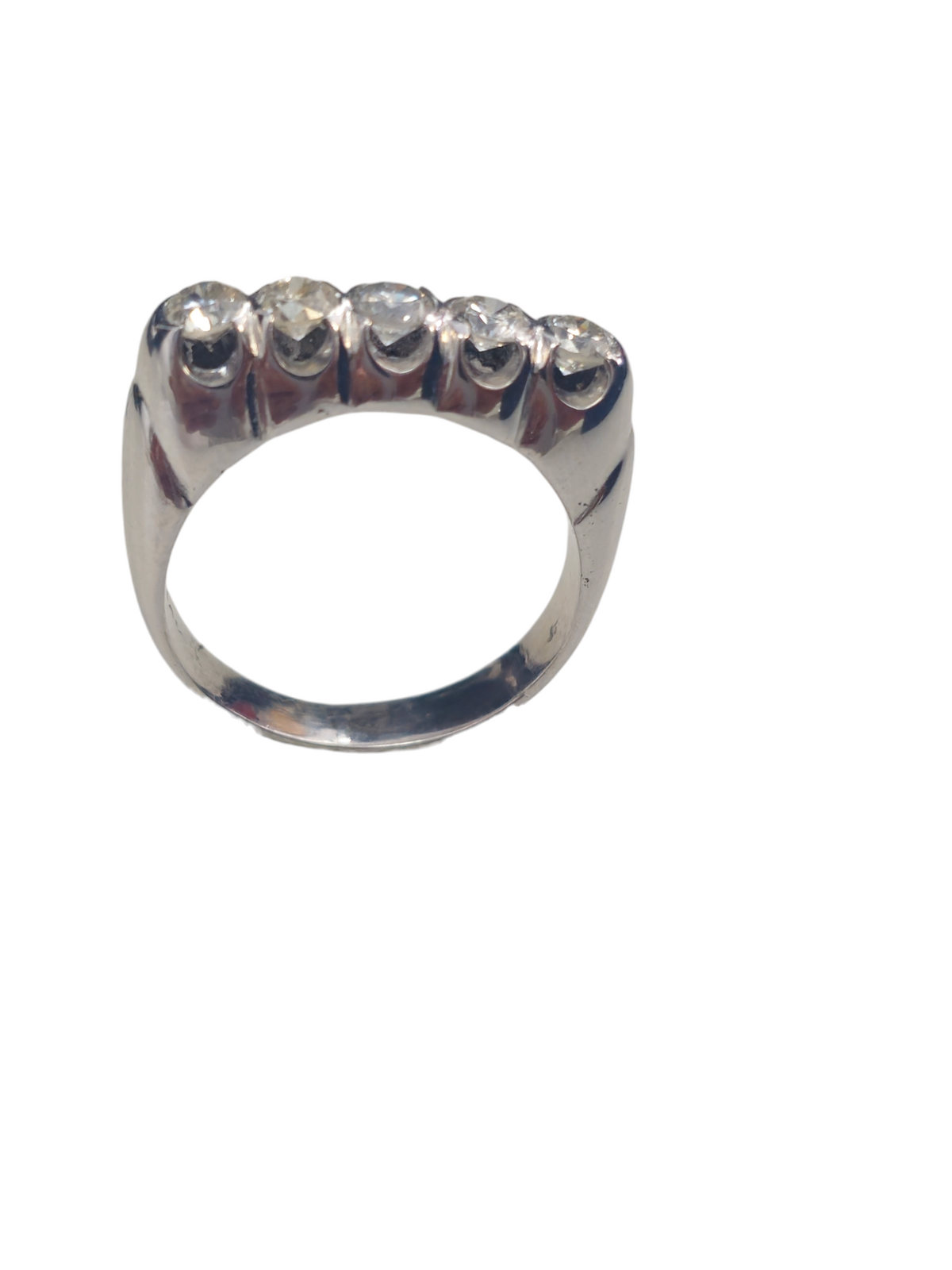 14KT White Gold Ring with Diamonds