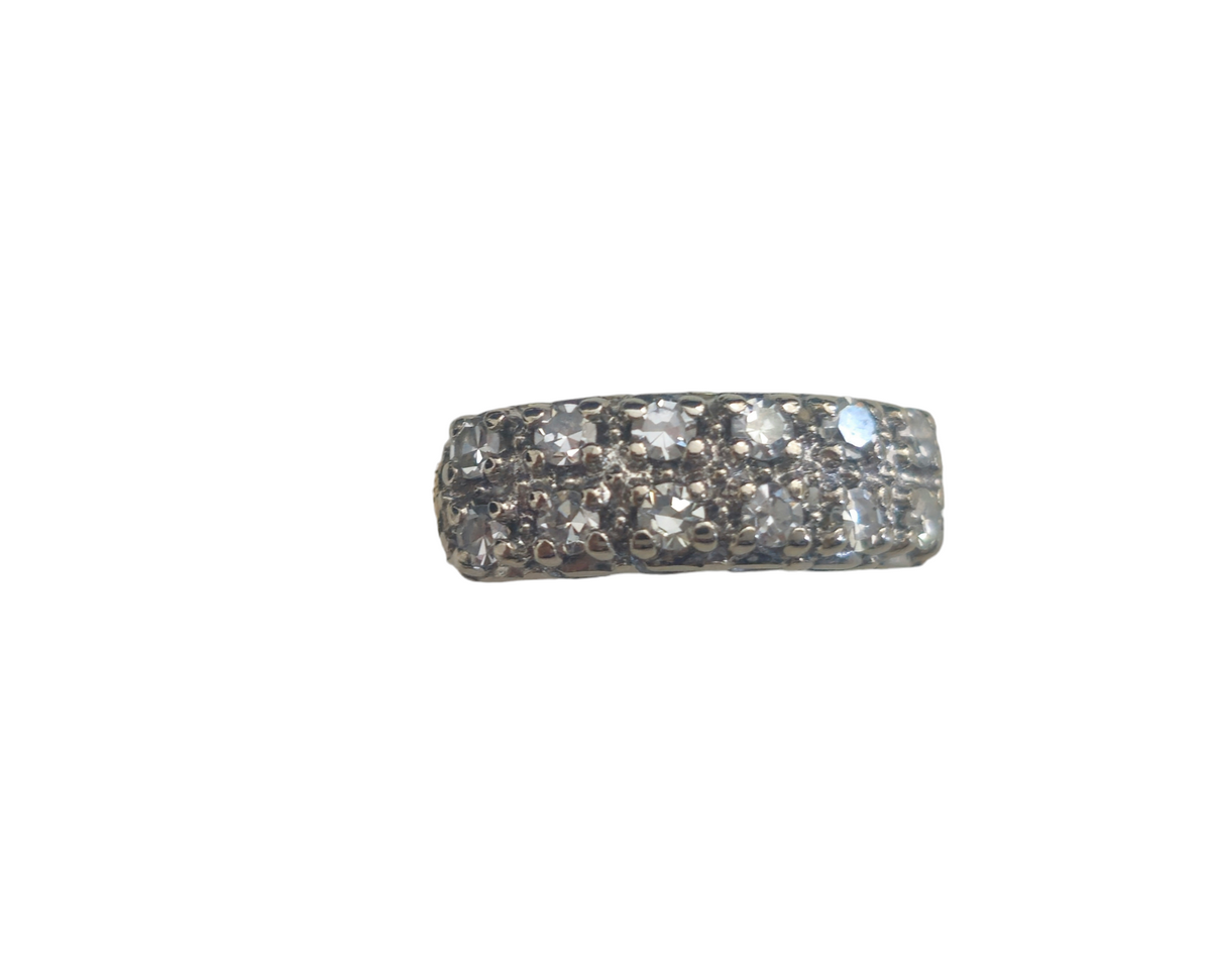 Two Rows Diamond Band 14 Karat