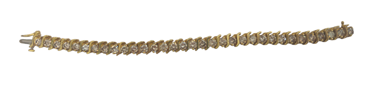 S-Diamond Tennis Bracelet in 14 Karat Gold