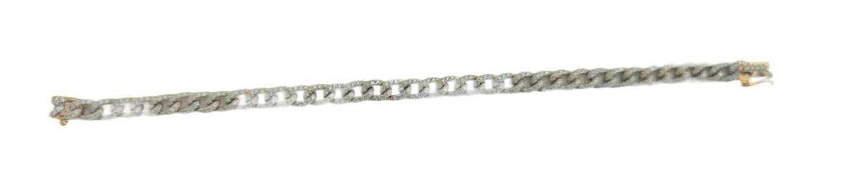 14 Karat Gold Chain Bracelet with Diamonds