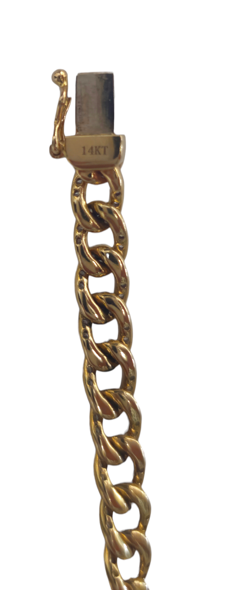 14 Karat Gold Chain Bracelet with Diamonds