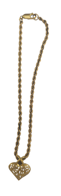 Rope Chain with Heart Pendant Anklet