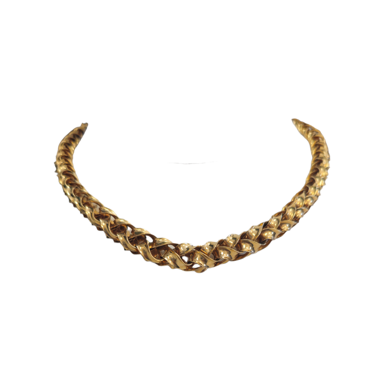 Fancy Wheat Style Italian Necklace 14K Gold