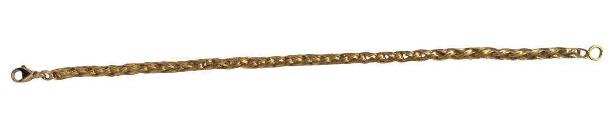 Fancy Wheat Style Italian Bracelet 14K