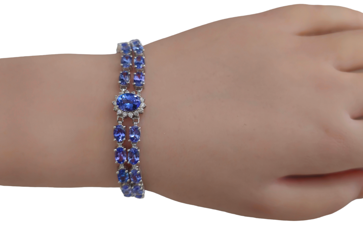 Tanzanite Bracelet with Diamonds