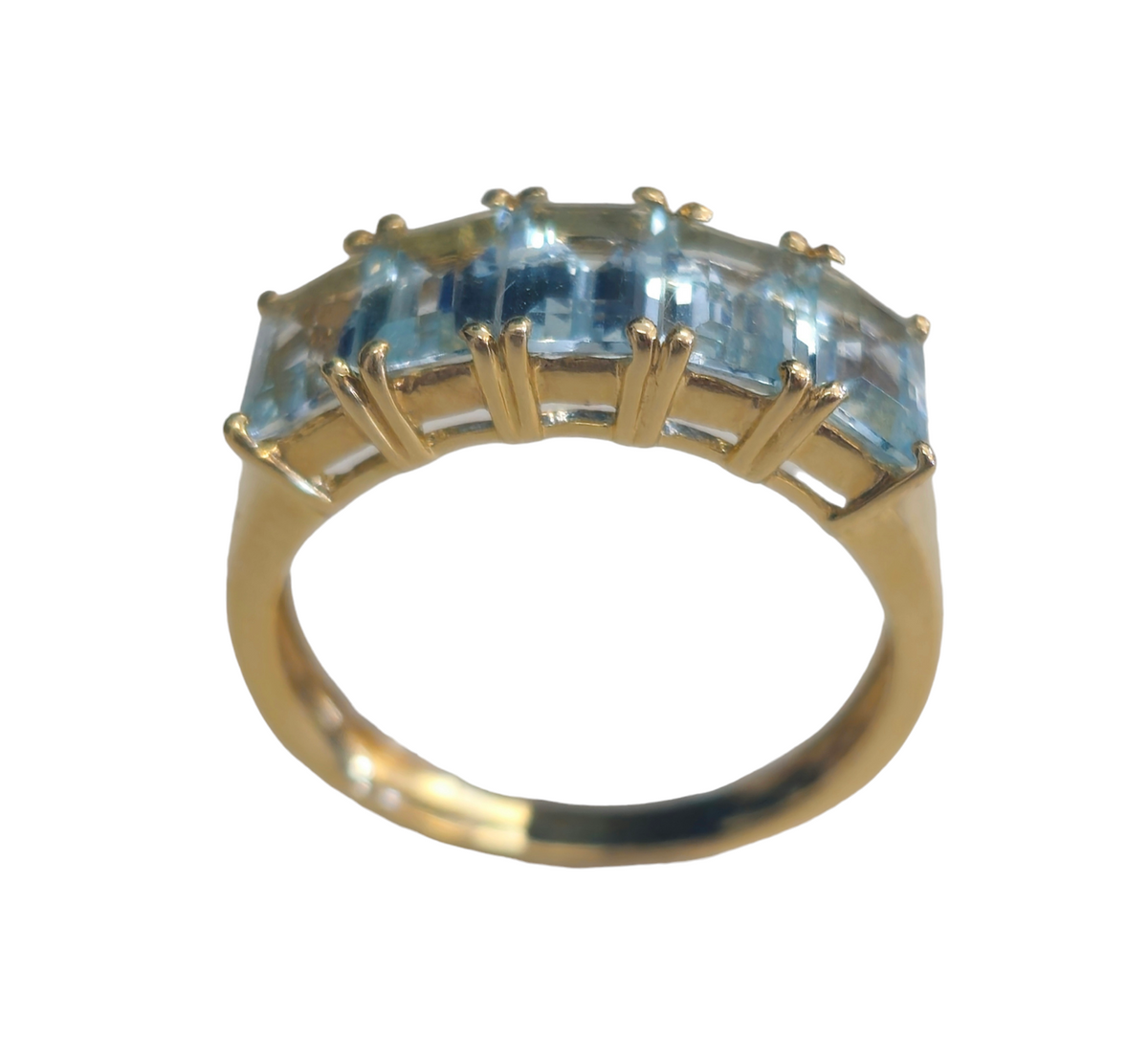 Aquamarine Stones in 14 Karat Gold Ring