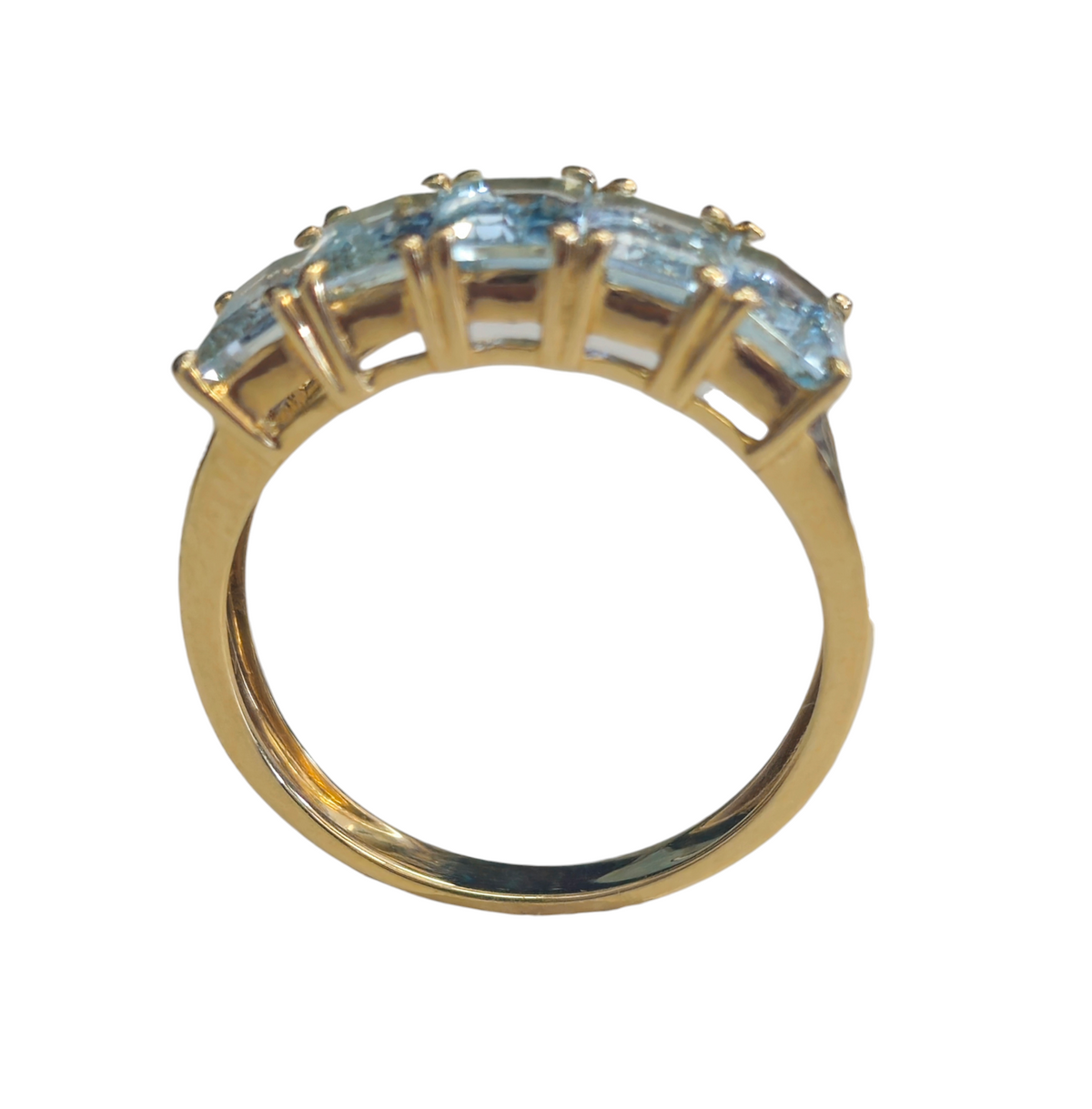 Aquamarine Stones in 14 Karat Gold Ring