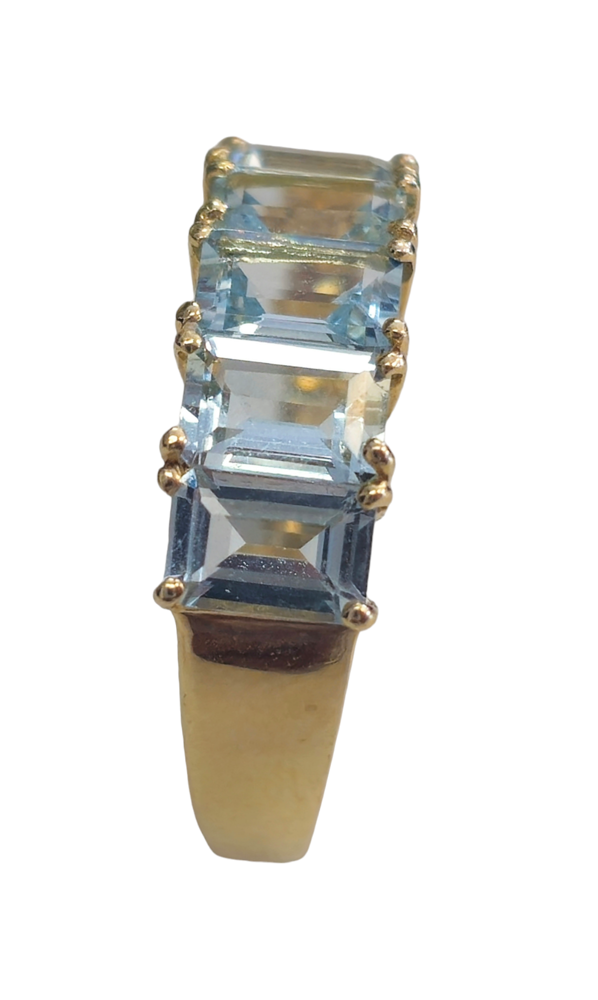 Aquamarine Stones in 14 Karat Gold Ring