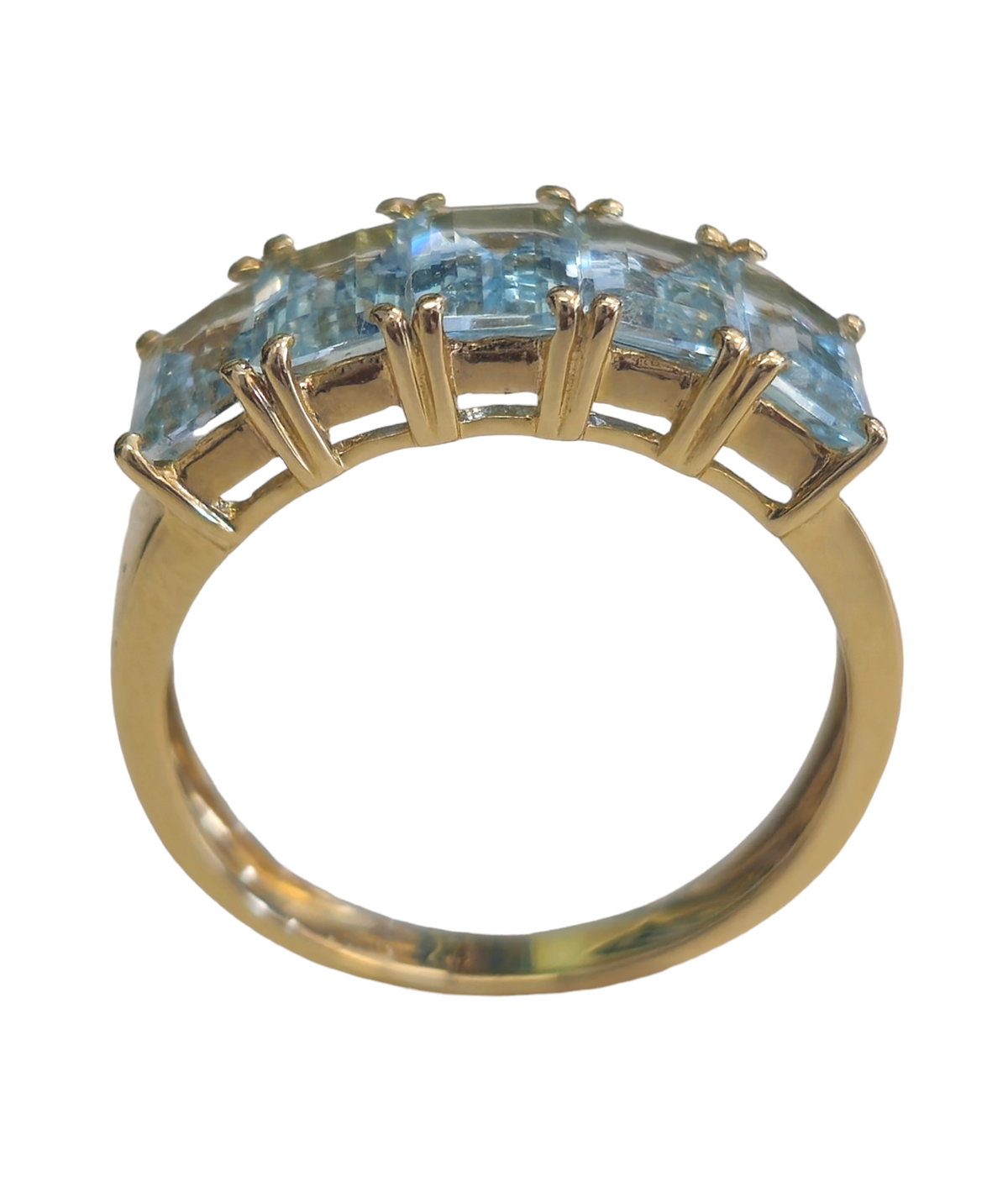 Aquamarine Stones in 14 Karat Gold Ring